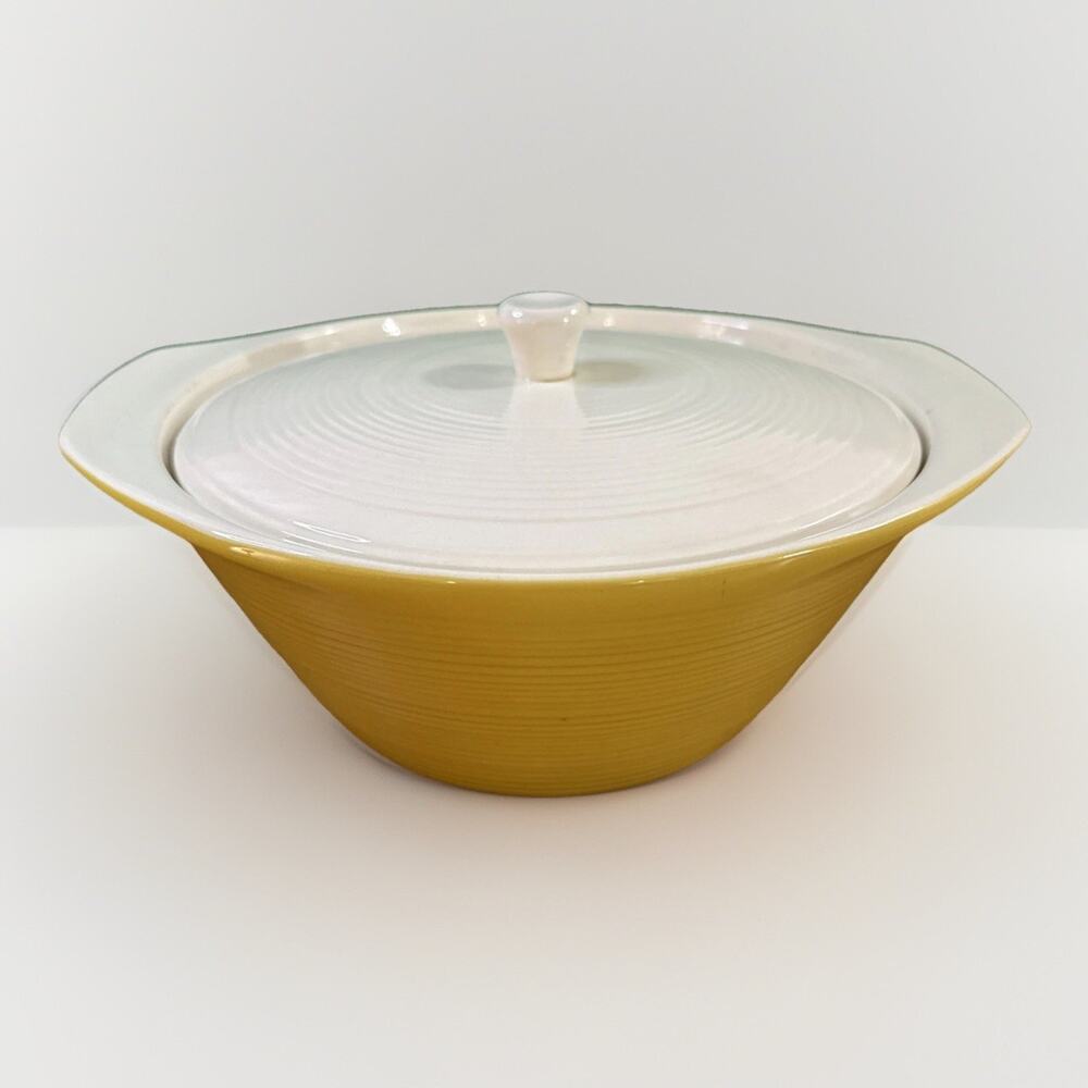 Vintage Max Schonfeld Sierra Round Covered Casserole Dish - MCM Ironstone